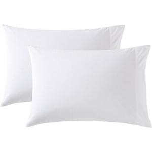Nautica - Standard Pillowcase Set, Cotton Percale Bedding, Casual Home Decor (Solid White, 2 Piece)