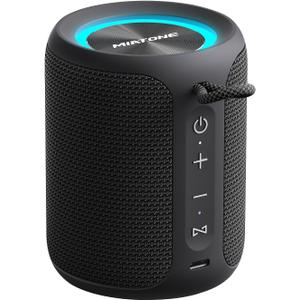 MIATONE QBOX - 16W Bluetooth Speaker IP67 Waterproof Speaker with Deep Bass, Portable Speakers for Beach Camping Accessories, Gifts for Men Fathers Him (Black)