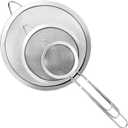 3Pcs Super Wire Extra Fine Mesh Strainer with Handle, Small Medium Large Size Sifter Metal Strainer Set, Stainless Steel Sieve Fine Mesh Strainers for Kitchen Rice Juice Quinoa Food Flour Baking YLYL