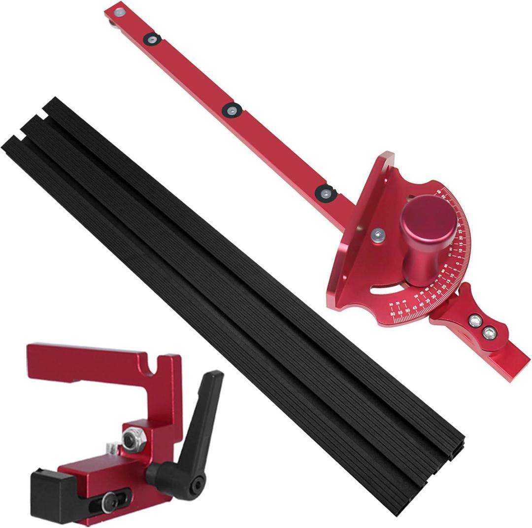 Precisions Miter Gauge With Miter Fence And 60 Degree Angled Ends Support Or A Repetitive Cut Stop For Woodworking