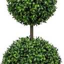 3FT Topiary Trees Artificial Outdoor Trees for Porch UV Resistant Potted Shrubs Boxwood Topiary with Blue and White Porcelain,Artificial Plants Indoor-Fake Topiary For Outdoors, Home,Garden Decor