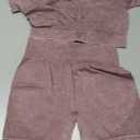 2 Piece Workout Short Sleevet Sets for Women,Seamless Summer Gym Tops High Waist Yoga Shorts Outfits M