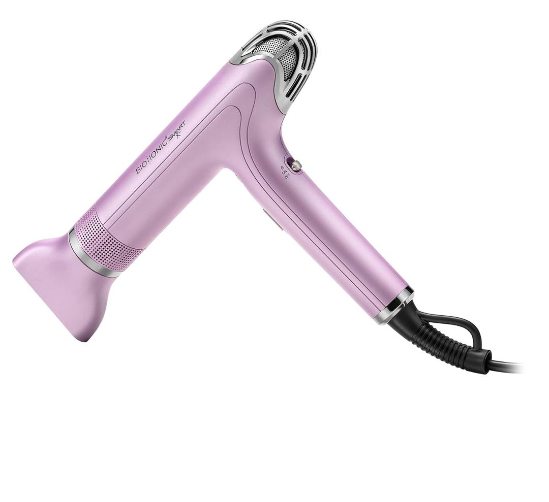 Bio Ionic Smart-X Hair Dryer with Diffuser, High-Efficiency Blow Dryer with 3 Heat & 3 Speed Settings, Diffuser Hair Dryer Gently Dries, Defines & Reduces Frizz, Self Cleaning Function (Soft Amethyst)