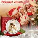 Nativity Christmas Ornament 2025 - Joy to The World Round Ceramic Ornament for Xmas Decor - Holy Family with Baby Jesus Religious Ornaments - Catholic Christian Gift for Family & Friends