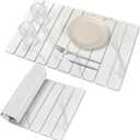 Large Stone Dish Drying Mats for Kitchen Counter, 24"(L)16"(W) Marble-Pattern Dish Drying Mat, Eco-Friendly Absorbent Diatomaceous Earth Mats for Dishes, Bottles, Cups, Match Any Countertop