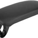 Armrest Cover Car Center Console Arm Rest Lid Black for 8P 2003-2013 Leather & Cloth Optional(Leather)