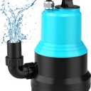 1/4HP Submersible Sump Pump with Unique Flow Sensor Switch Last-inch Water Drainage for Flooded Basement Backyard Pool Hot Tub Rain Barrel 35FT Power Cord Easy to Use