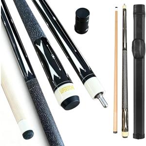 SUPERDIAMOND Pool Cue Stick Set Billiard Cue Sticks with Hard Case, 2-Pieces 58" Pool Table Sticks, 12.5 mm Tip Pool Queue,Pool Stick Set for Home Recreation, Billiards Clubs, Training