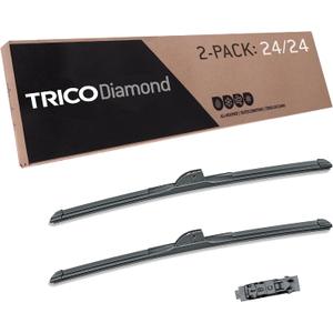 TRICO Diamond 24" + 24" Super Premium Automotive Replacement Windshield Wiper Blades (Set of 2), Passenger and Driver Side All-Weather Beam Wiper Blades for Select Vehicle Models (Item #25-2424)