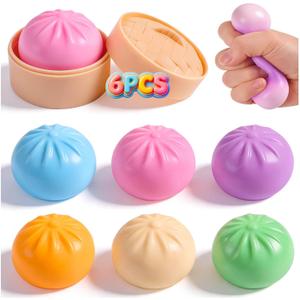6 Pack Dumpling Squishy Mystery Box, 6 Color Dumpling Squishy Pack, Dumplings Squeeze Fidget Toys, Squishies for Kids Party Favors Goodie Bag Stuffers Classroom Prizes