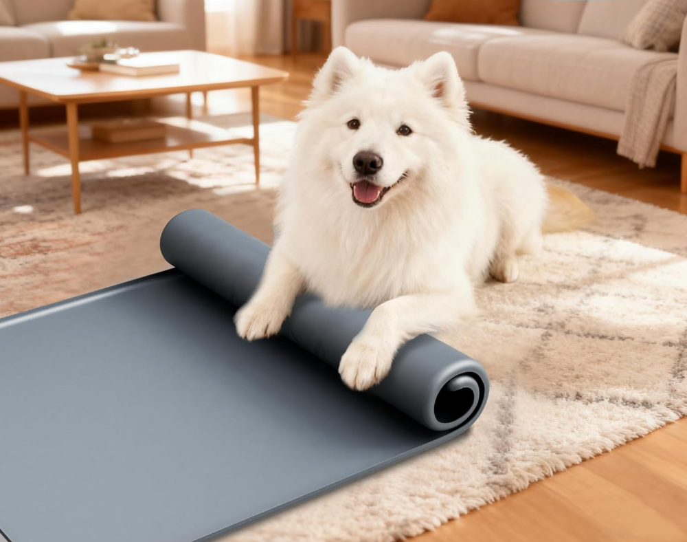 Pee Pad Holder for Dogs with Magnetic Tabs, Puppy Pad Holder, 25"x36" No Spill Raised Lip High Edge, Leak-Proof Silicone Dog Pad Holder for Puppy Potty Training, Portable & Travel Essential (25"x36”)