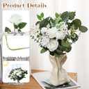 Thiccywoov 250 Pcs Artificial Eucalyptus Leaves Stem Bulk Fake Greenery Faux UV Resistant Sprays Silver Dollar Eucalyptus for DIY Wedding Bouquet Vase Floral Arrangement Decor(White, Green,15 Kinds)
