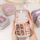 Handmade Small Jewelry Box, Gifts for 13th Birthday Girls, Valentines Christmas Gifts for Kids Girlfriends, Bling Small Jewelry Organizer