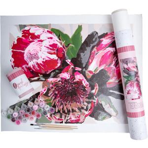 Pink Picasso Kits Botanical Floral Paint by Number for Adults | DIY 16x20 Color by Numbers Canvass Painting Kits for Adult & Teens | As Seen On Shark Tank & Oprah's Favorite Thing | (Pretty Protea)