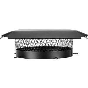 Draft King CBO18 Round Bolt On Black Galvanized Steel Single Flue Chimney Cap, 18" Diameter