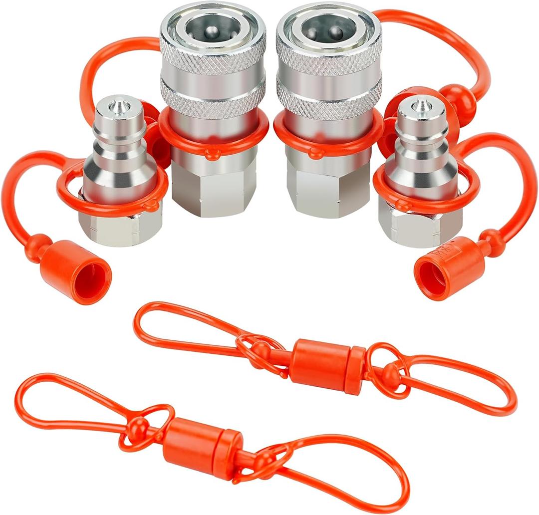 1/4'' Ag ISO 5675 Poppet Pioneer Hydraulic Quick Connect Coupler with Dust Caps