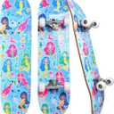 Skateboards for Beginners Kids Boys Girls and Adults,31''x8'', 7-Layer Maple, Double Kick Concave, Fascinating Cool, Solid & Durable (Colorful Mermaid)