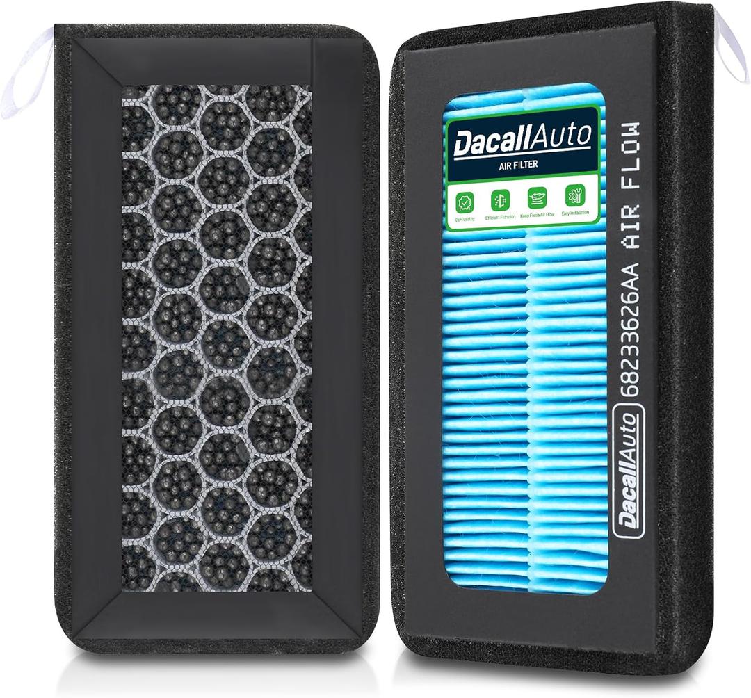 HEPA Cabin Air Filter With Activated Carbon for Jeep Wrangler (2010-2017), for Wrangler JK(2018). Replace CF11777, 68233626AA, C16177