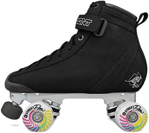 Bont Parkstar Vegan Black Suede Professional Roller Skates for Park Ramps Bowls Street - Rollerskates for Outdoor and Indoor Skating 7.5