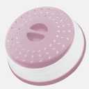 Collapsible Microwave Splatter Cover, 10.5 Inch, Dishwasher-safe, Microwave Plate Cover With Steam Vent，BPA-Free Silicone & Plastic (Light purple)