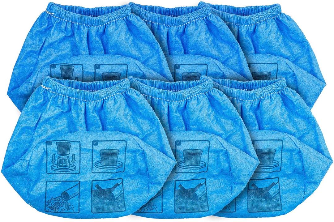 Armor All AARC2 Reusable Cloth Filter, Fits 2.54 Gallon Wet/Dry Vacuums, 6-Pack