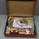 Lehoo Castle Wooden Train Set, Dinosaur Wooden Train Track Set, Wood Toy Train Set for Toddlers 2-4, Train Toys for Toddlers 3-5, Fits Thomas, Fits Brio, Fits Melissa and Doug