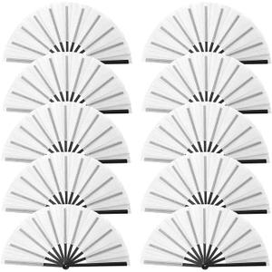 Oncpcare 10 Pcs Clack Fans for Line Dancing Bulk, Foldable Black Hand Fans for Dance Teams, Group Events, Performances and Parties