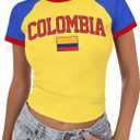 Baby Tee Women USA Mexico Brazil Crop Top Country Flag Y2k Tshirt Jersey Vintage Summer Going Out Tops