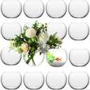 12 Pcs Glass Fish Bowl Round Vase for Centerpiece Bulk Clear Bubble Fish Bowl Decorations Flower with Water Gel Beads for Wedding Floral Floating Filler Home Decorations