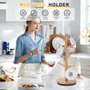 Mug Holder Tree, Upgraded 360 Rotated 8 Hooks Coffee Mug Holders for Counter, Bamboo Mug Rack Stand for Coffee Bar Accessories