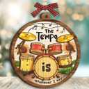 Drum Christmas Ornament 2025 - Music Ornament for Drummers, Drum Gifts for Men Women Boys Girls, Wooden Christmas Ornaments for Tree Decor - Holiday Keepsake & Xmas Gift Exchange Idea
