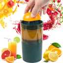 Citrus Juicer Electric auto on off by hand press Orange Juicer squeezer with Pulp Control Strainer Lemon Squeezer for lime grapefruit pomegranate with Powerful motor Portable (Dark Green)