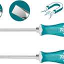 TOTAL - Set of 2 screwdrivers - 1 flat tip and 1 with Phillips tip - Magnetic tip with strong magnet - Convenient to use - S2 steel