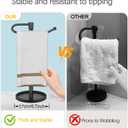 Hand Towel Holder Stand, Matte Black Standing Towel Racks for Bathroom, Stainless Steel Free Standing Towel Rack, Towel Bar Kitchen Vanity Countertops Decor