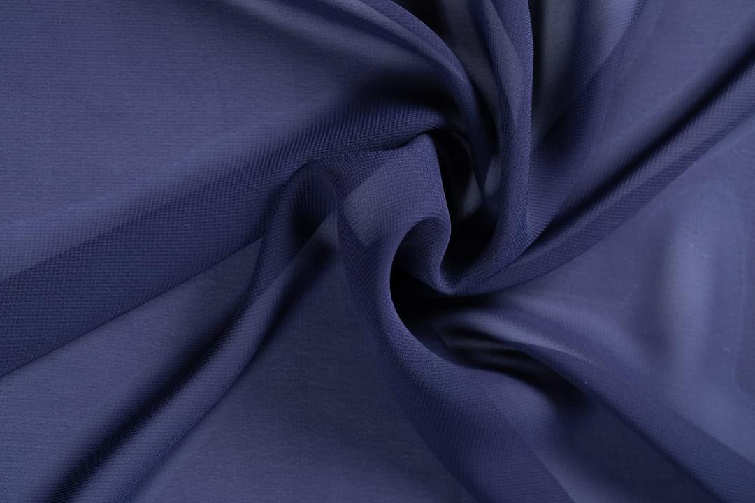 Navy Blue Chiffon Fabric by The Yard 59" Wide,10 Yards Continuous