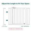 BABELIO Metal Baby/Dog Gate Extender, 2.75inch (7cm) White Pet Gate Extension, Extra Wide Pet Gate Accessories for Stairs & Doorways, NO Need Tools NO Drilling,30" Tall