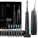 21 Oral Clean Kit Water Dental flosser & Electric Toothbrush Combo Brushing & Flossing for Teeth Cleaning and Gum Health (Black)