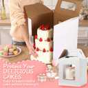 10 Packs Tall Cake Boxes 14 x 14 x 16 Inch with Window Boxes for Tier Cake Layer Tall Baking Carrier Large Tiered Bakery Take out Transport Containers with Handle for Wedding Birthday Party