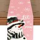 Christmas Table Runners 72 inches Long Linen Christmas Decoration Winter Xmas Holiday Kitchen Dining Table Decor for Indoor Outdoor Home Party Supply Christmas Decorations Clearance