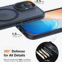 TORRAS Magnetic Shockproof for iPhone 17 case with Camera Control, [12FT Military Grade Drop Protection][Fit for MagSafe], Slim Translucent Anti-Fingerprint & Soft Touch Case for iPhone 17, Black