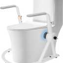 Toilet Safety Rails for Elderly Handicap- 400 lbs Capacity Adjustable Safety Frame with Foldable Armrests
