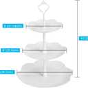 Coitak 3 Tier Cupcake Stand, Plastic Tiered Serving Stand, Dessert Tower Tray for Tea Party, Baby Shower and Wedding (Pure White) (Plastic)