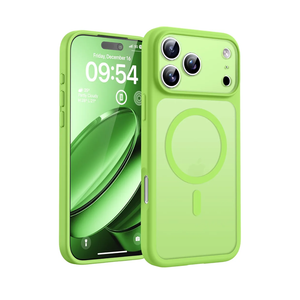 TOCOL for 17Pro Case, Full Camera Protection, Builtin Magnetic Ring, Compatible with Magsafe Charger, Drop Protection, Translucent Matte Phone Case for 17 Pro 6.3 inch (Light Green)