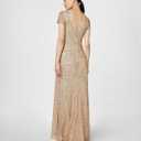 Adrianna Papell Womens Short-Sleeve All Over Sequin Gown (Gold)size 10