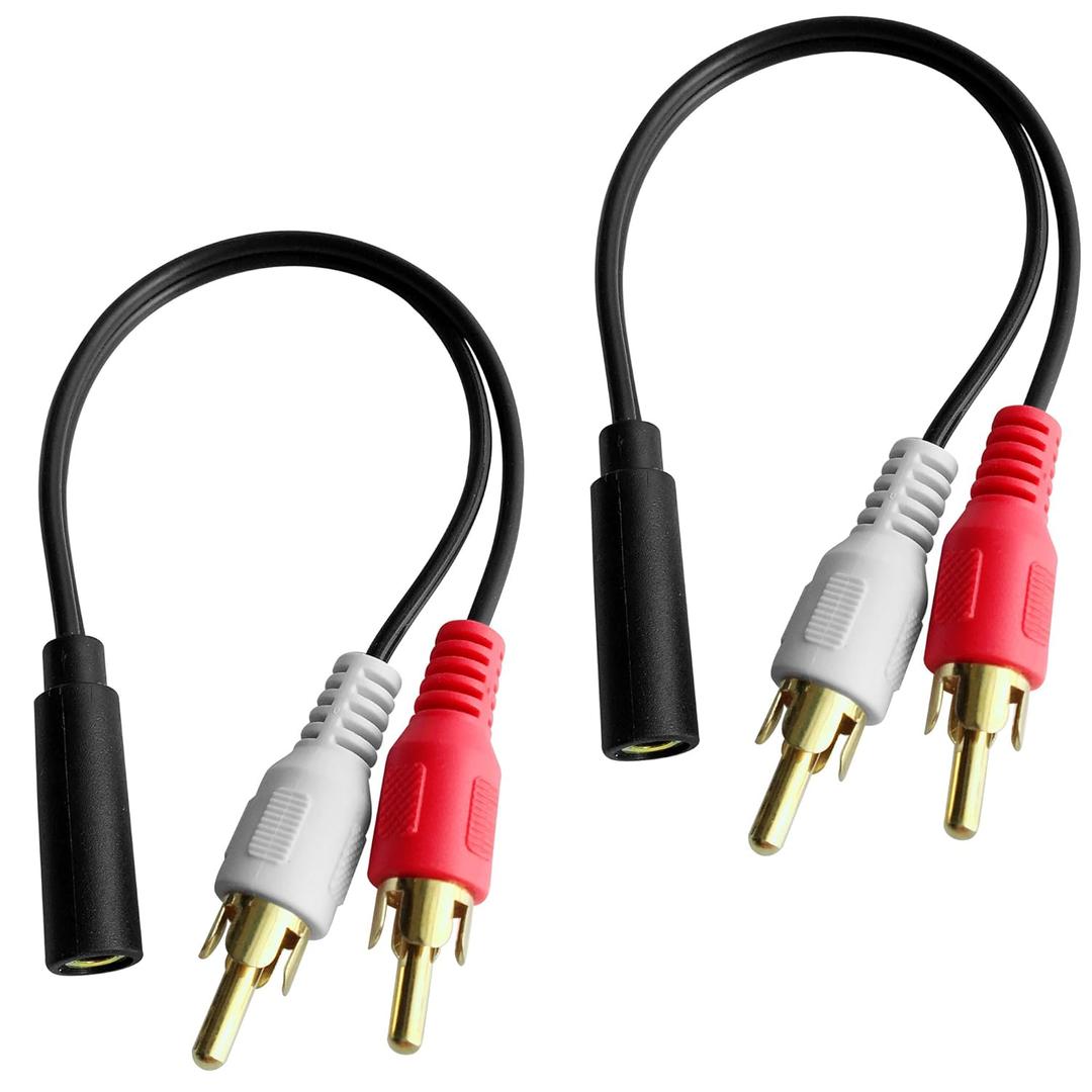 Posdou Y Connector Audio Cable 3.5mm Audio Female to 2 RCA Male Stereo Cable Compatible for TV, Smartphones, Tablets (8 inch,2 Pack)