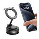 Sandfren Vacuum Magnetic Suction Car Phone Holder, 360° Adjustable Foldable Strong Grip Cellphone Mount for Smooth Surface, Hands-Free Mobile Phone Stand, Universal for Most Smartphones (Black)