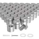 LuckIn 50-Pack Standoff Screws (3/4 in. Dia x 3/4 in. L), Stainless Steel Standoff Mounting Hardware for Acrylic Signs, Silver