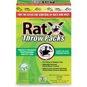 RatX Throw Packs- for All Species of Rats and Mice Safe Around Pets