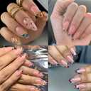 6 x 1440Pcs Colorful Rhinestones Nail Art Charms Bling Flat Back Nail Rhinestones Rounded Nail Diamonds Crystal 3D Nail Gems Nail Jewelry Shiny Kawaii Nail Charms for Women Acrylic Nails Charms Decoration (Multicolored-2)