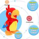 Hopearl Talking Parrot Repeats What You Say Walking Electric Interactive Animated Toy Speaking Plush Buddy Birthday Festival for Toddlers Birthday, 8''
